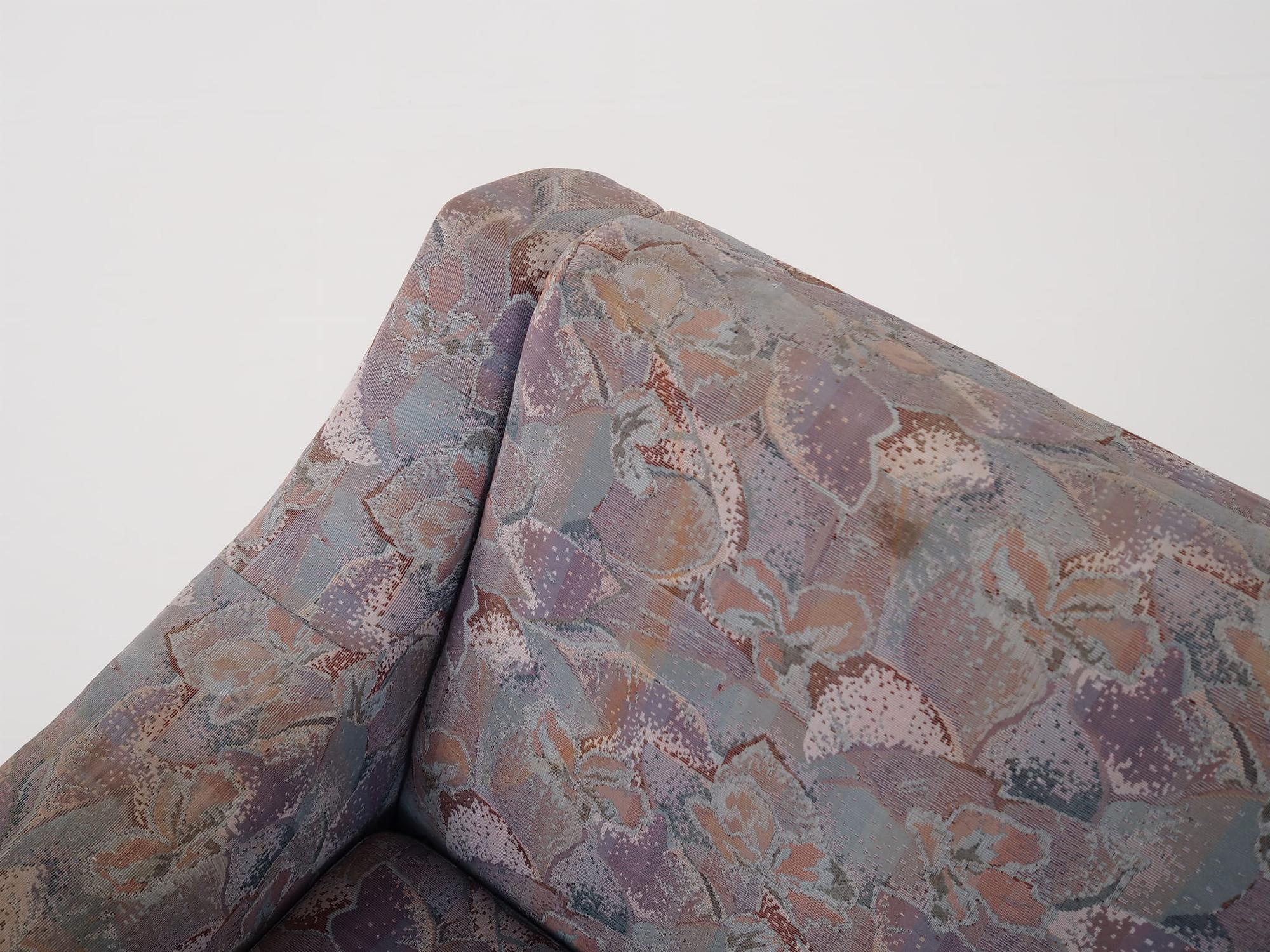 Vintage armchair beech wood textile violet 1960s 11