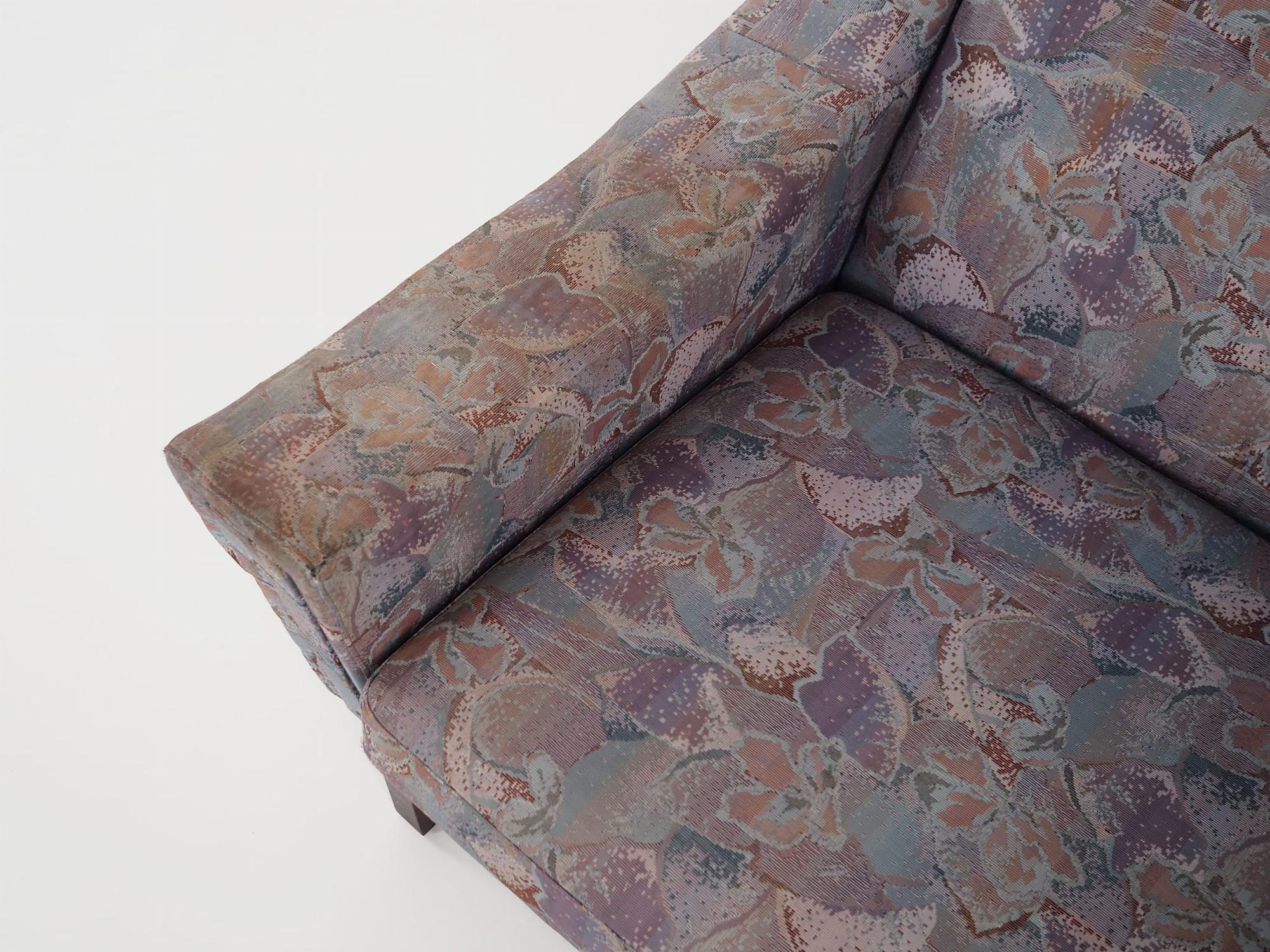 Vintage armchair beech wood textile violet 1960s 12