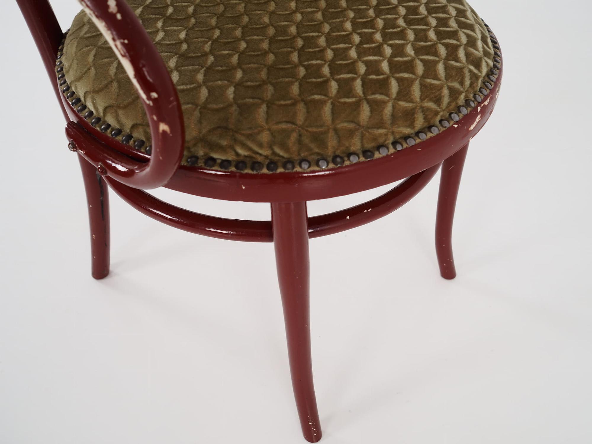 Vintage chair beech wood textile green 13