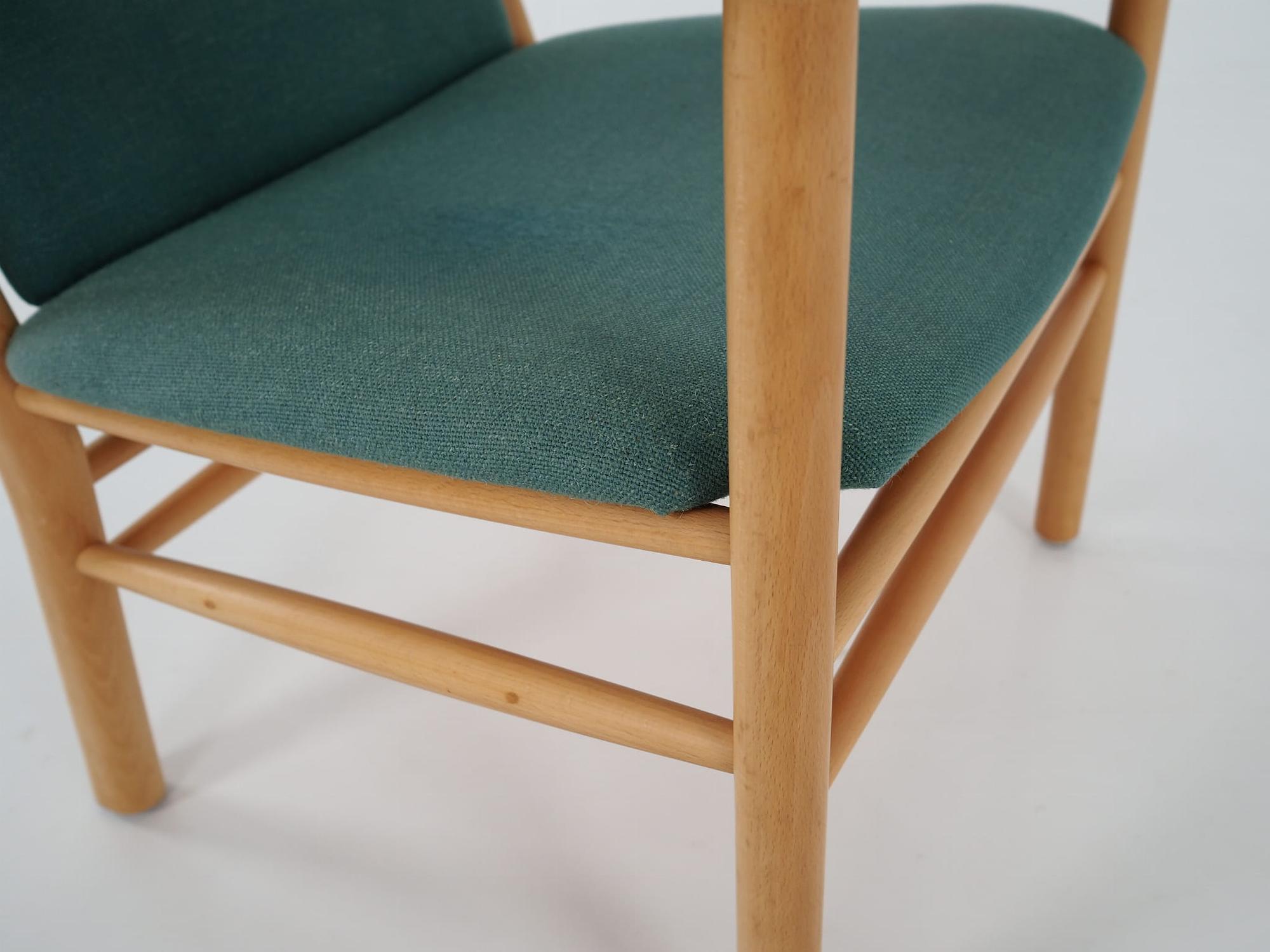 Vintage Stuhl Buchenholz Grün 1970er Jahre 12