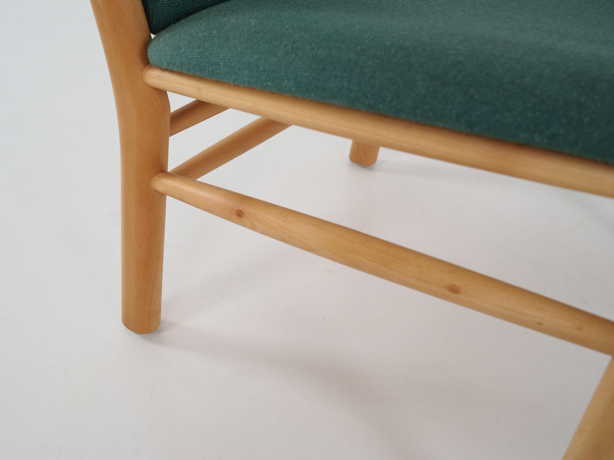 Vintage chair Beech wood Green 1970s 13