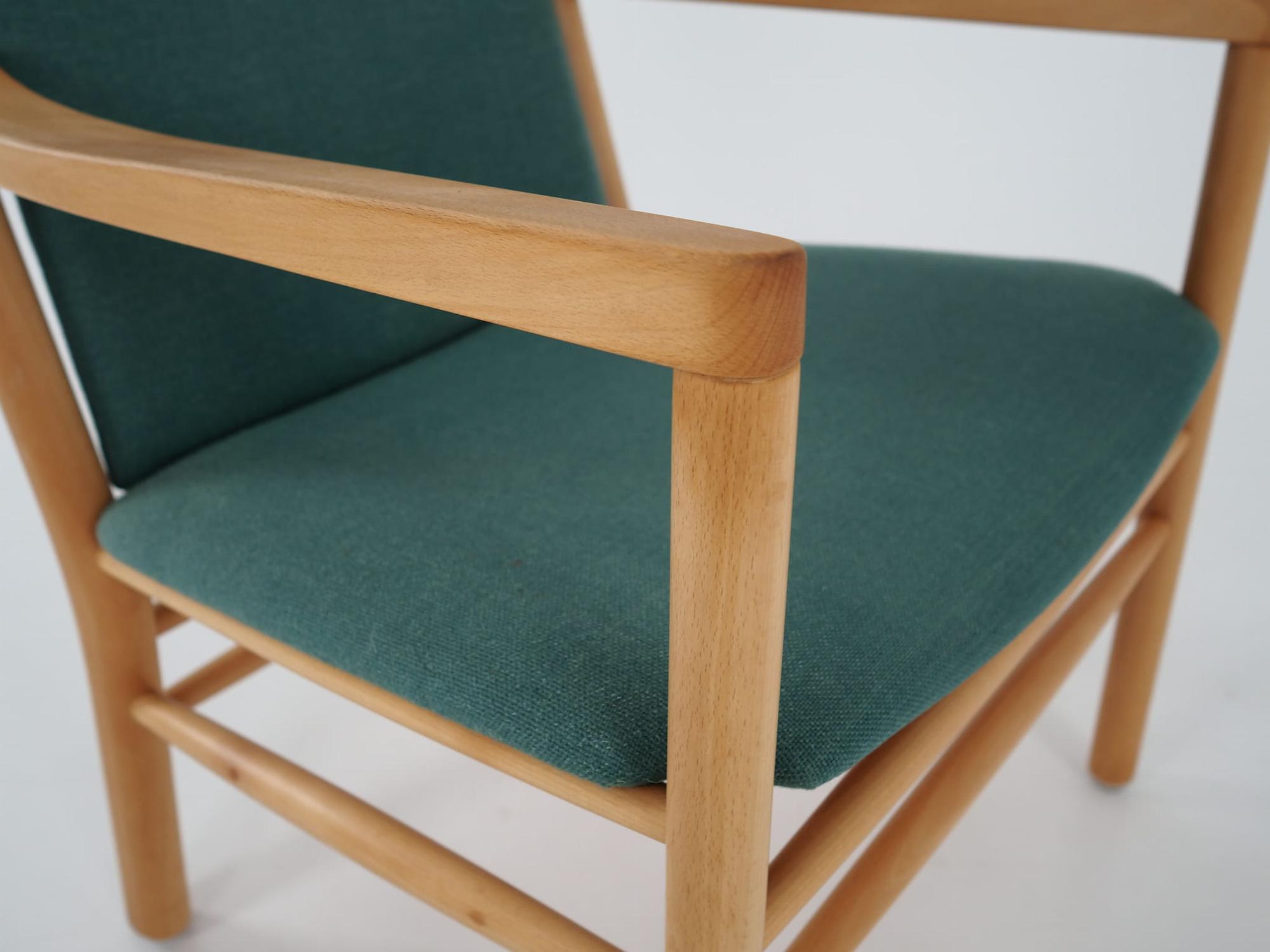 Vintage Stuhl Buchenholz Grün 1970er Jahre 12