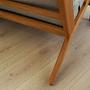 Vintage Sofa Eichenholz Textil Grau 1960er Jahre 12