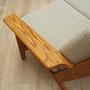 Vintage Sofa Eichenholz Textil Grau 1960er Jahre 14