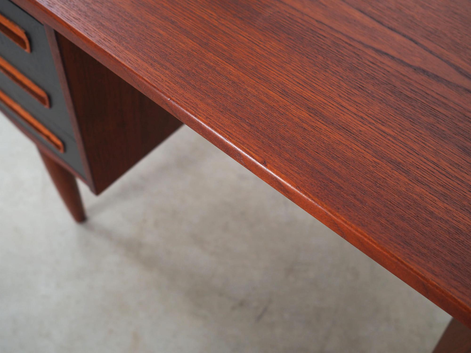 Vintage Desk Teak Wood Brown 1970s 12