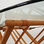 Vintage Coffee Table Beech Wood Glass Brown 1990s 12