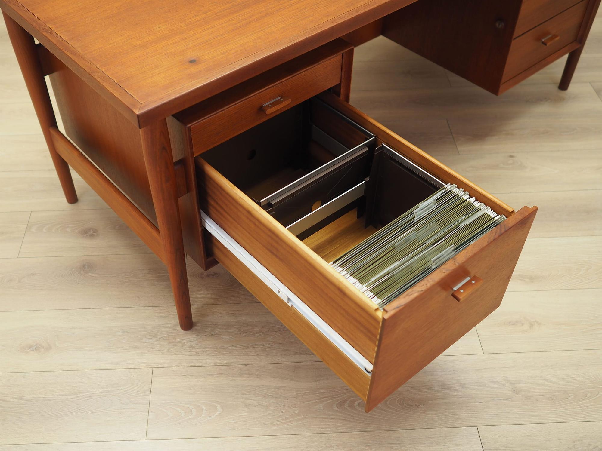 Desk Teak Wood Brown 1960s 14