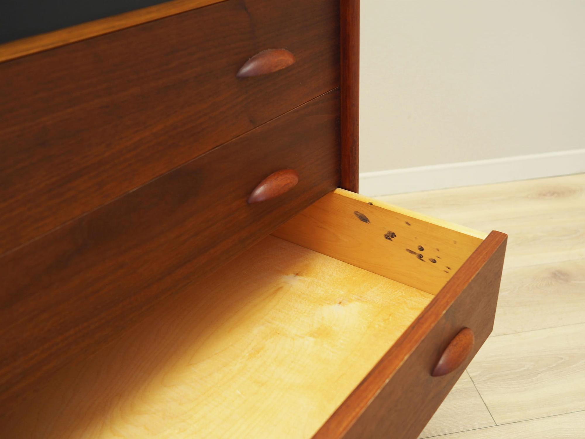 Vintage Chest of Drawers Teak Wood Brown 1970s 12