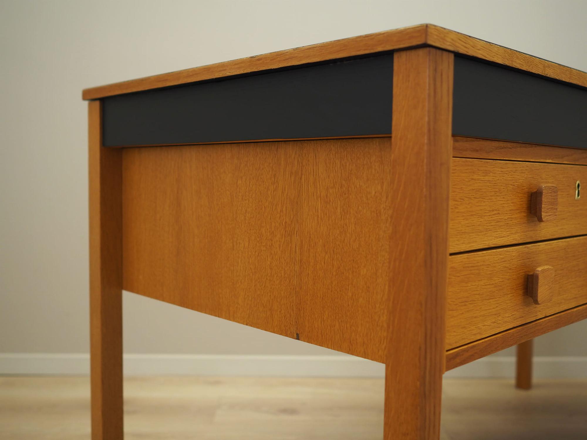 Vintage Schreibtisch Eschenholz Braun 1970er Jahre 10