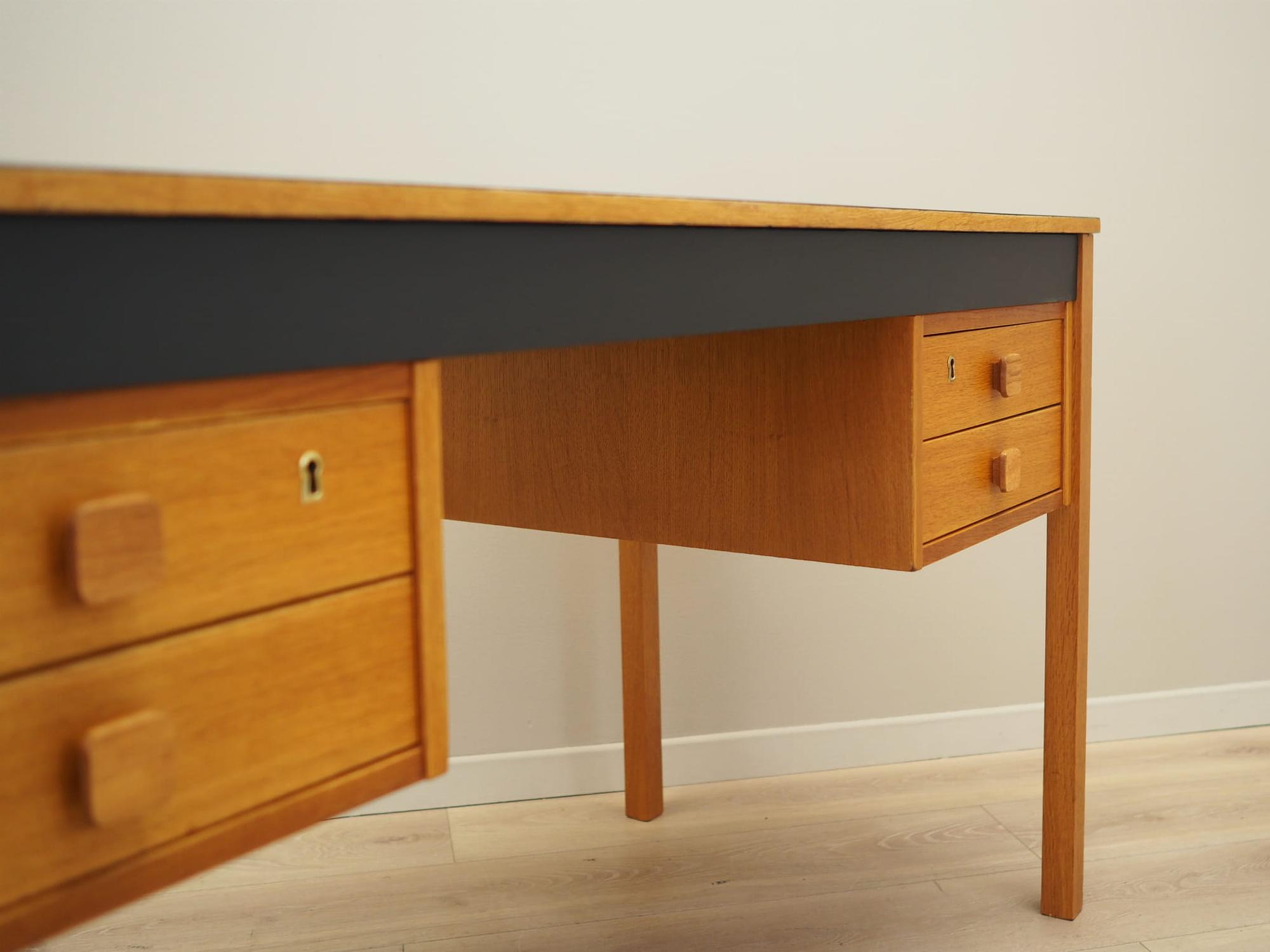 Vintage Desk Ash Wood Brown 1970s 12