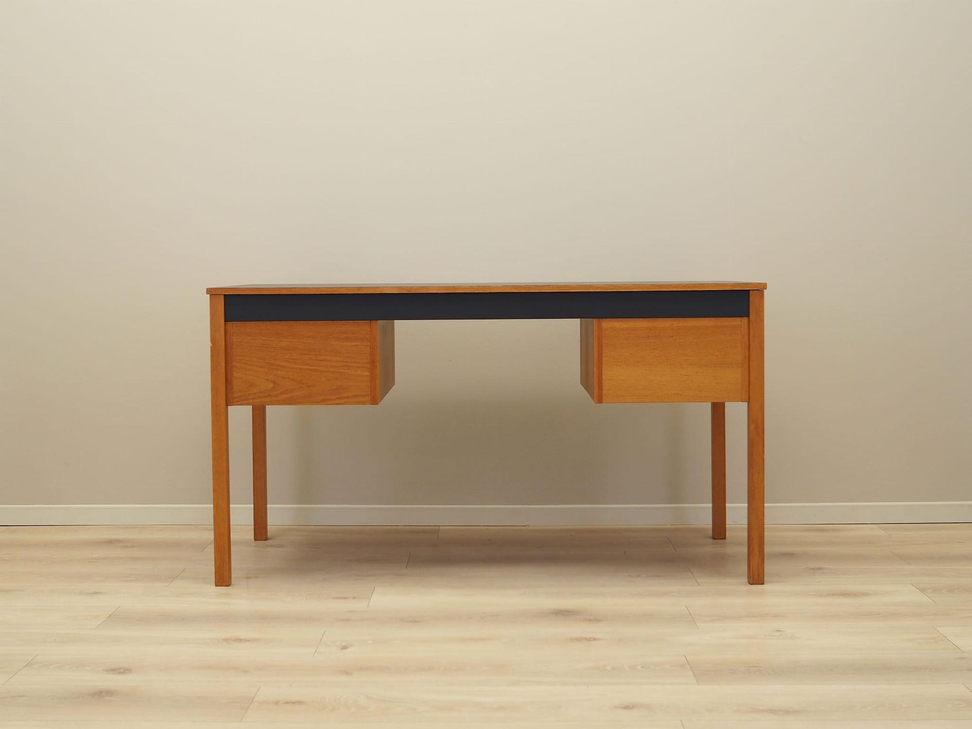 Vintage Schreibtisch Eschenholz Braun 1970er Jahre 14