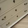 Vintage chest of drawers pine wood white 1950s 11