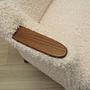 Vintage Sofa Textil Holz Creme 1970er Jahre 10