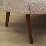 Vintage Sofa Fabric Wood Cream 1970s 12