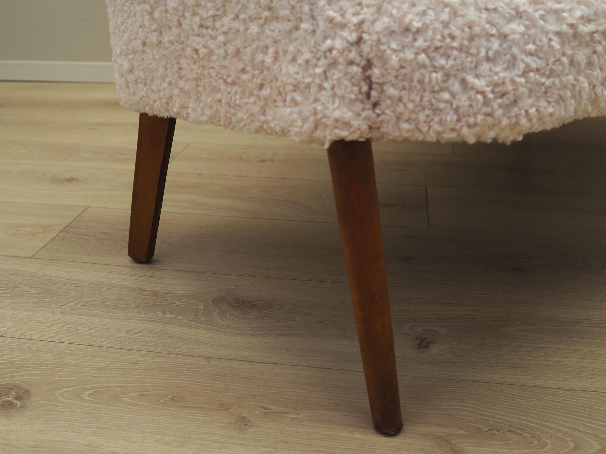 Vintage Sofa Textil Holz Creme 1970er Jahre 12