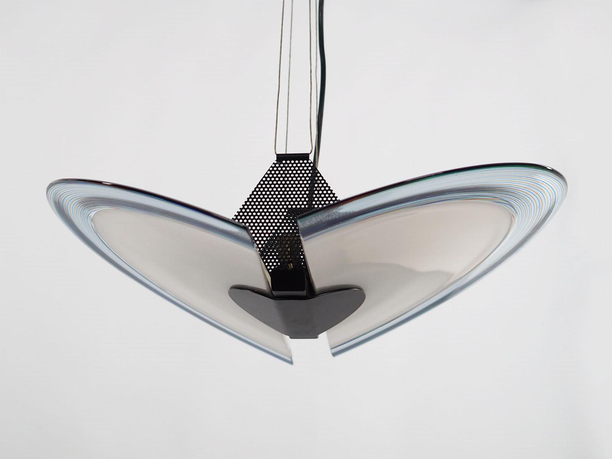 Pendelleuchte Metall Glas 1990er Jahre 11