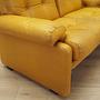 2-seater sofa Leather Yellow 1960s 12