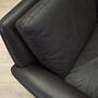 2-seater sofa leather brown 1960s 11