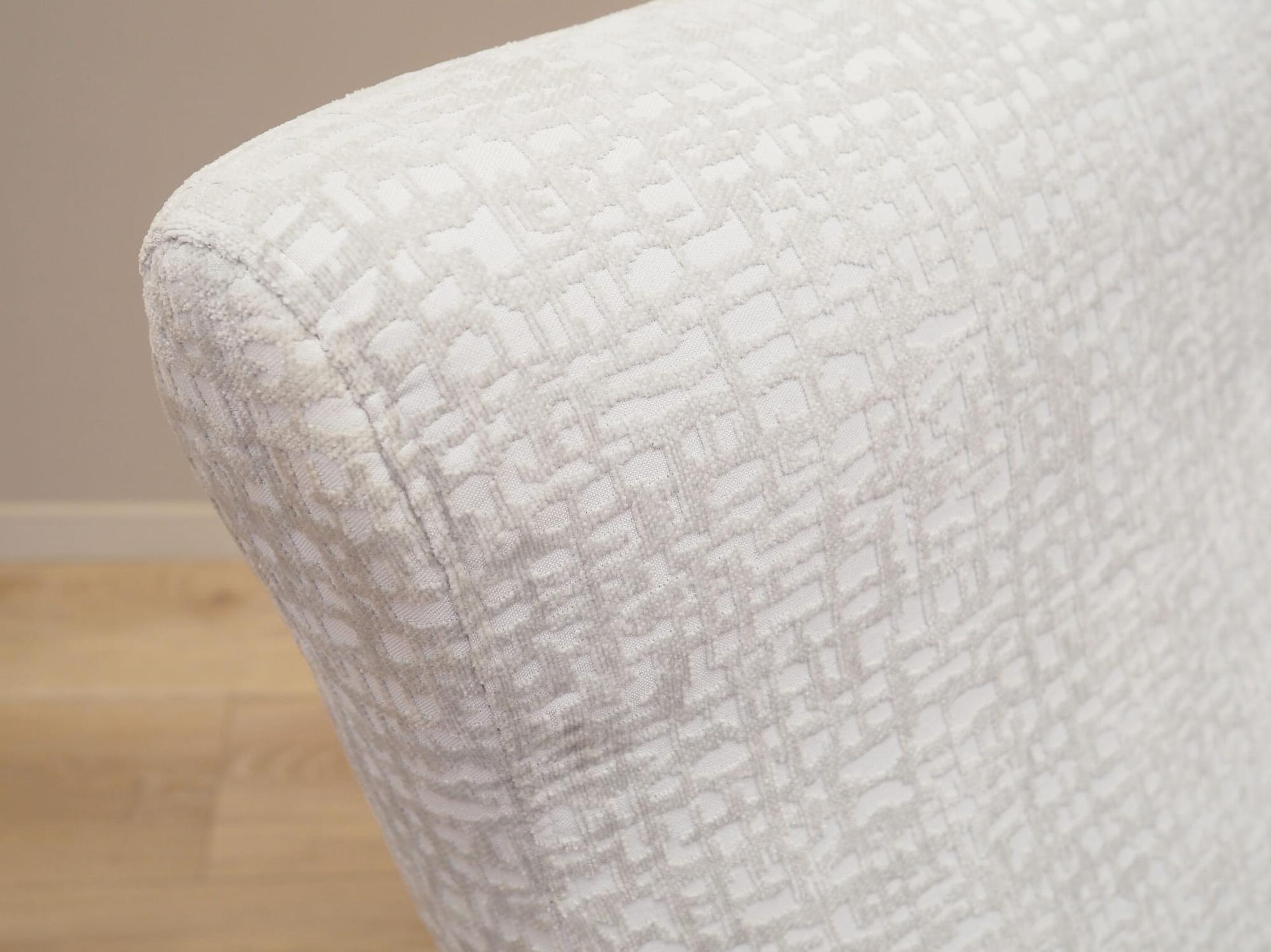 Vintage armchair beech wood textile white 1970s 13