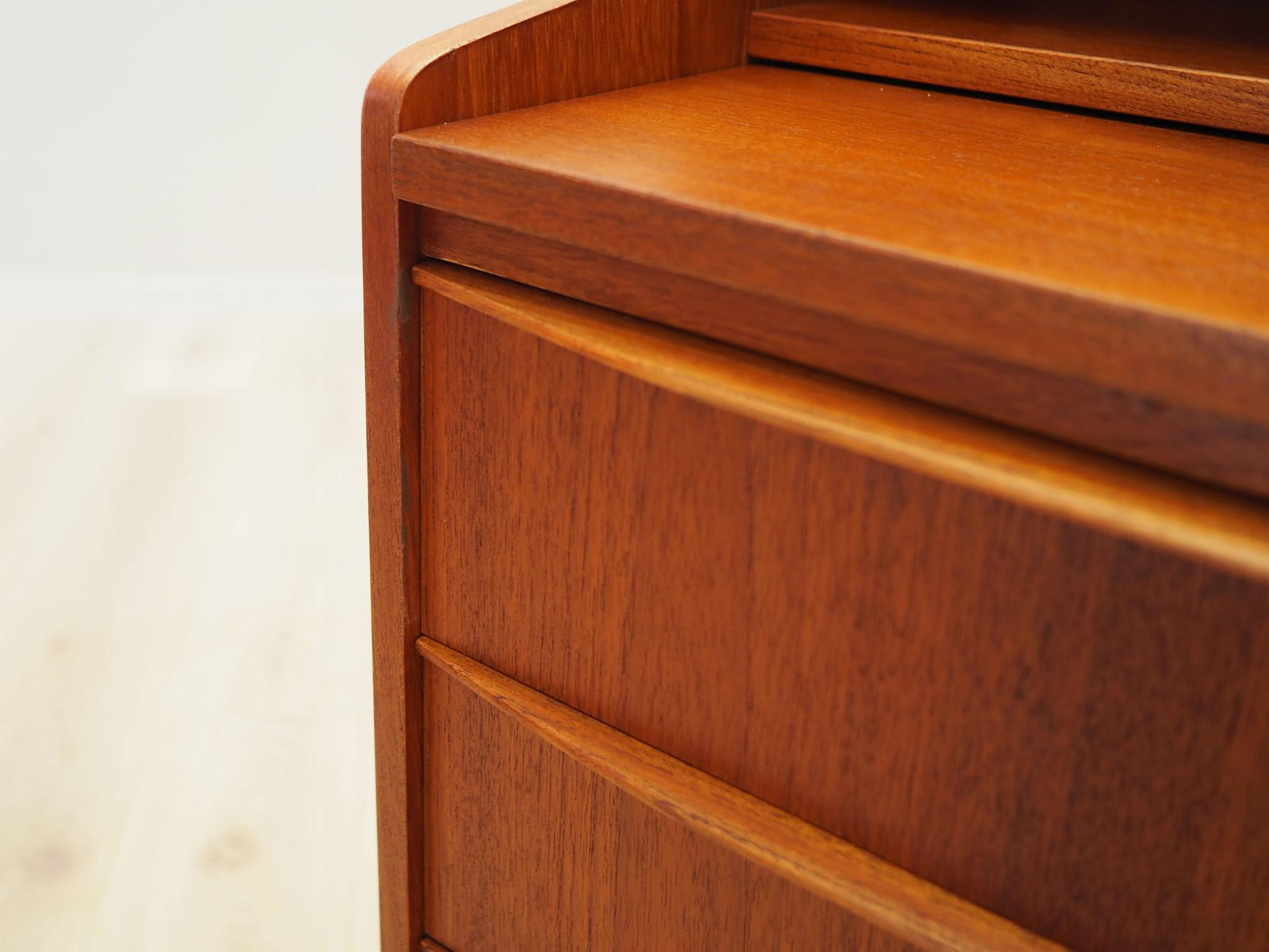 Vintage Sekretär Teakholz Braun 1970er Jahre 14