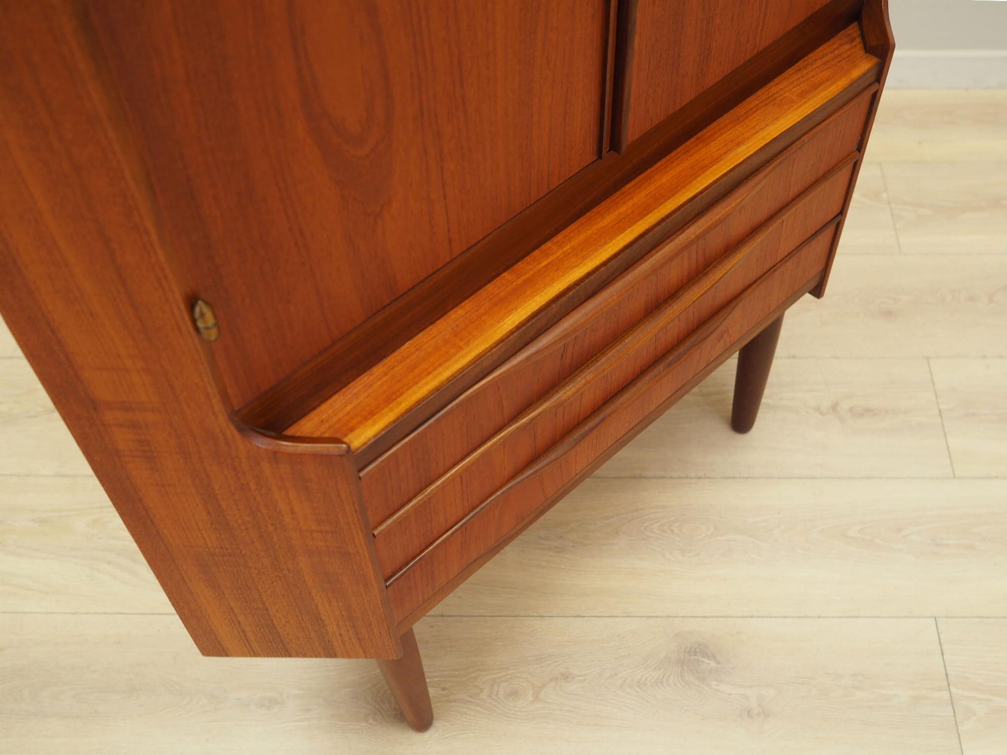 Vintage corner cabinet teak brown 1970s 10