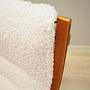 Vintage Sessel Textil Holz Creme 1970er Jahre 11