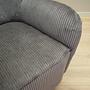 Sessel Samt Holz Grau 12