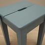 Hocker Holz Grau 1950er Jahre 10