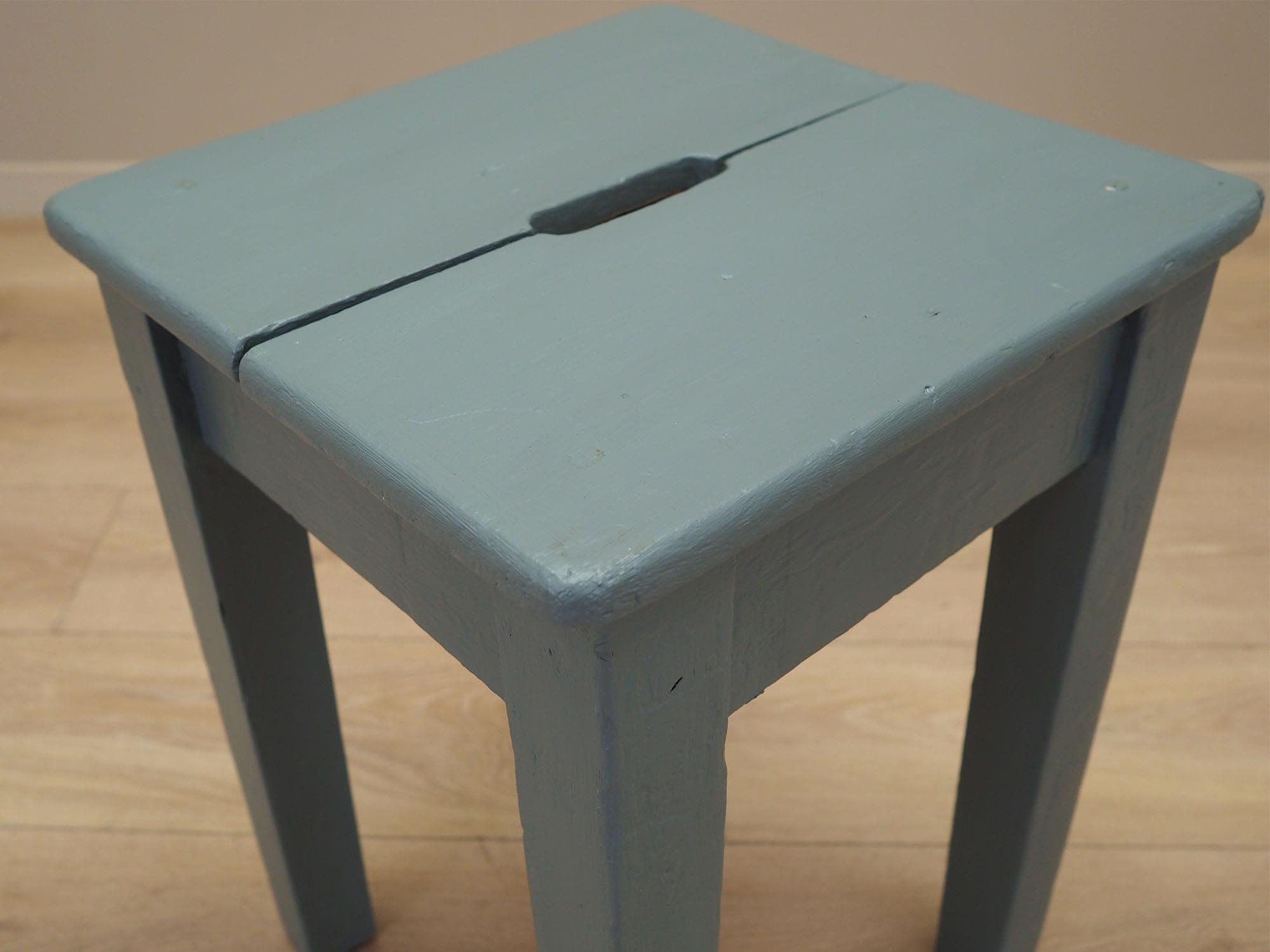 Stool Wood Gray 1950s 10
