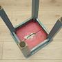 Hocker Holz Grau 1950er Jahre 12