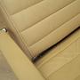 Armchair with footstool Leather Light Brown 1970s 11