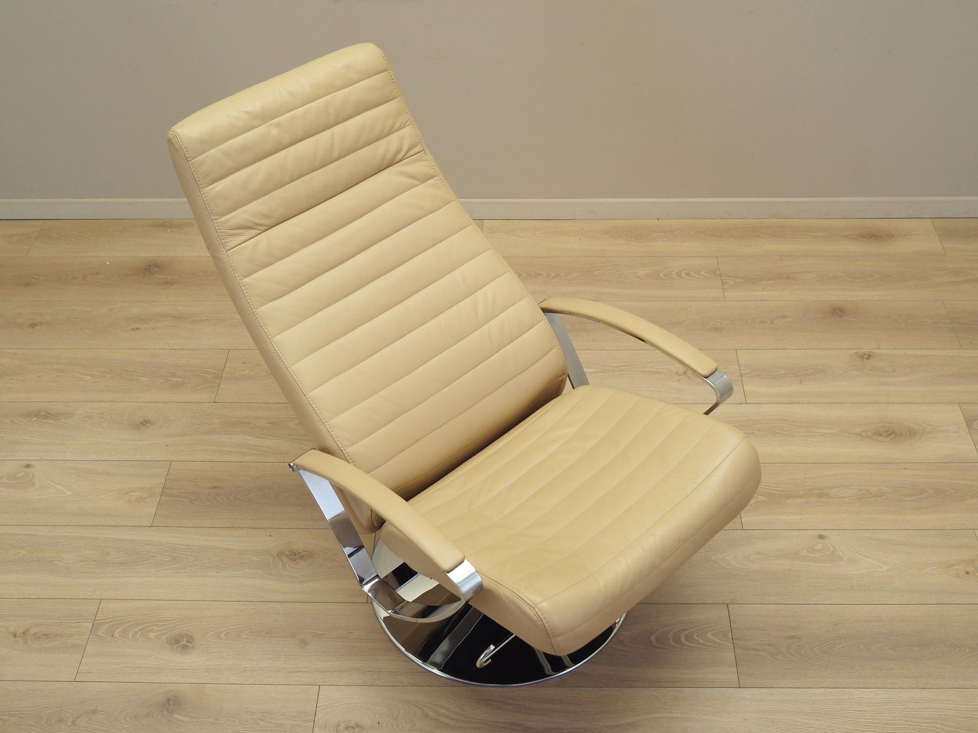 Sessel Leder Hellbraun 1970er Jahre 10