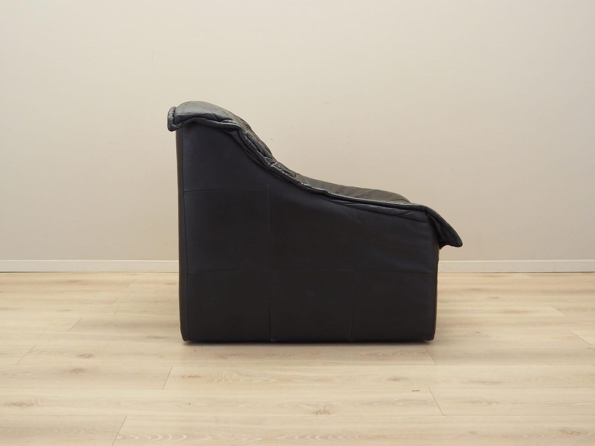 Armchair Leather Black 1960s 10