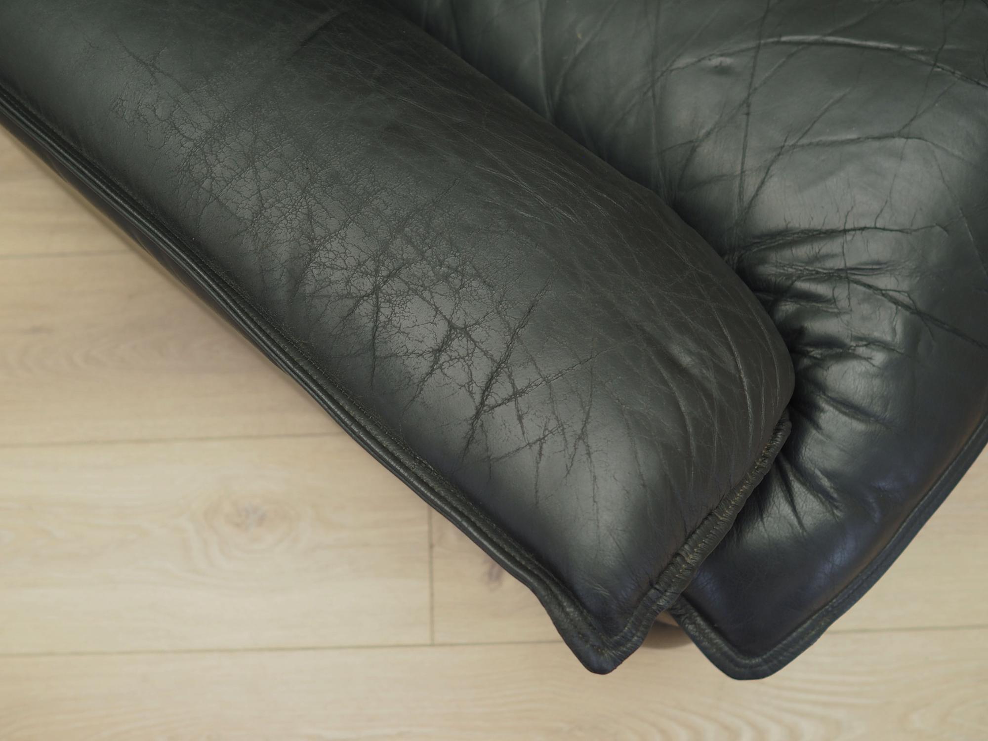 Armchair Leather Black 1960s 13