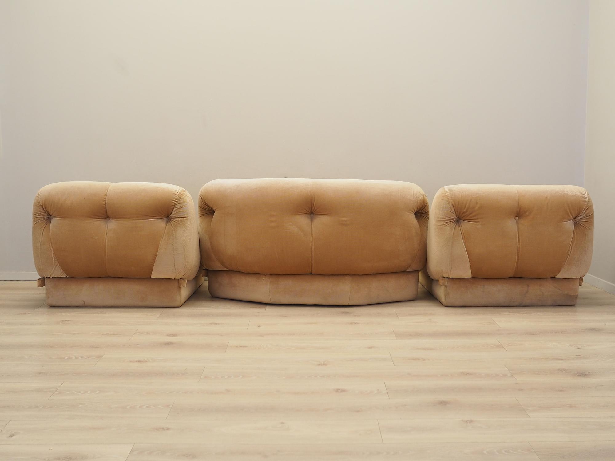 Modular corner sofa velvet 1960s 12