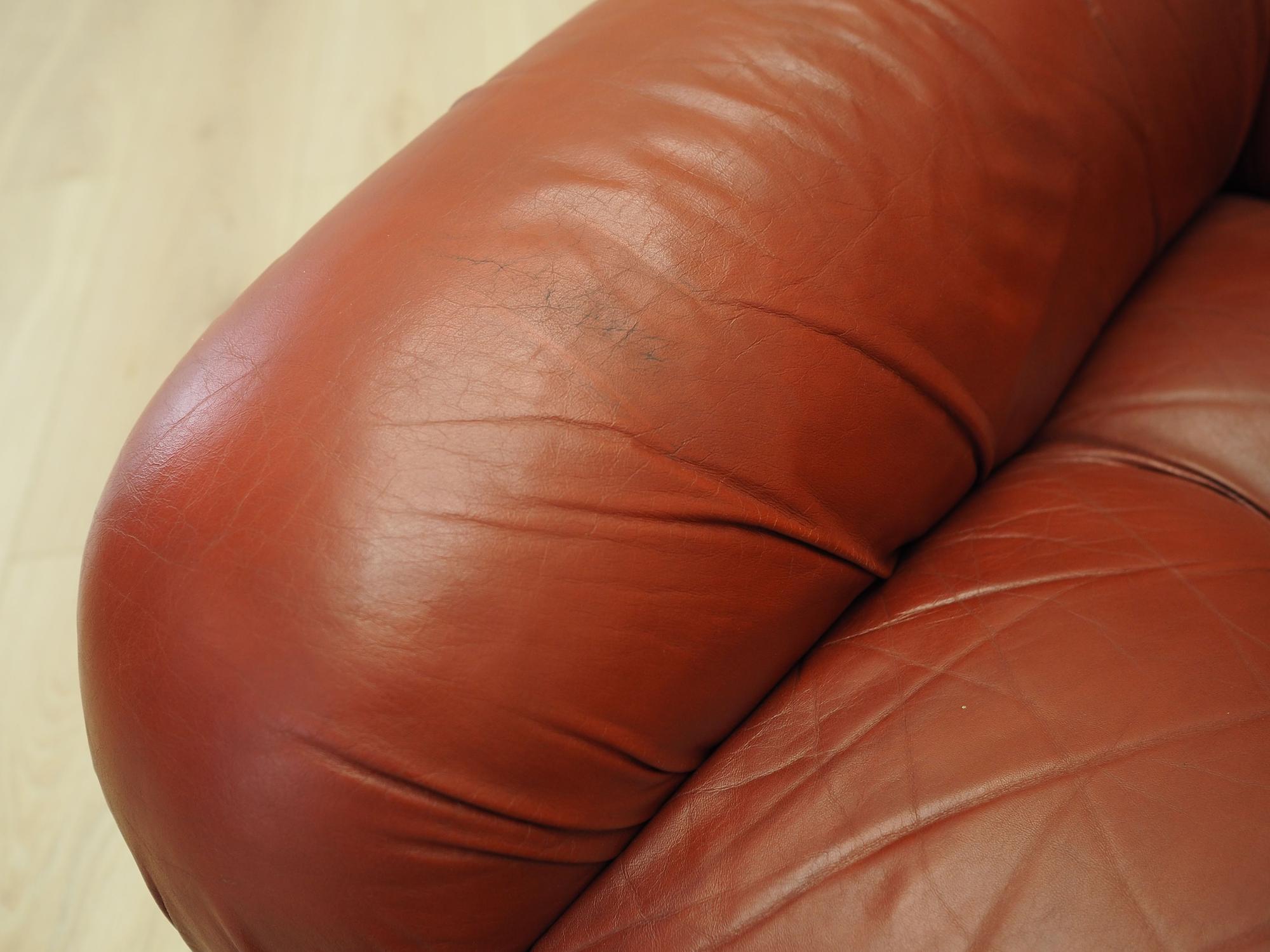 Sessel Leder Weinrot 1970er Jahre 12