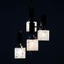 Hanging lamp glass metal 1970s 12