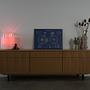 Tischlampe Glas Metall 1970er Jahre 11