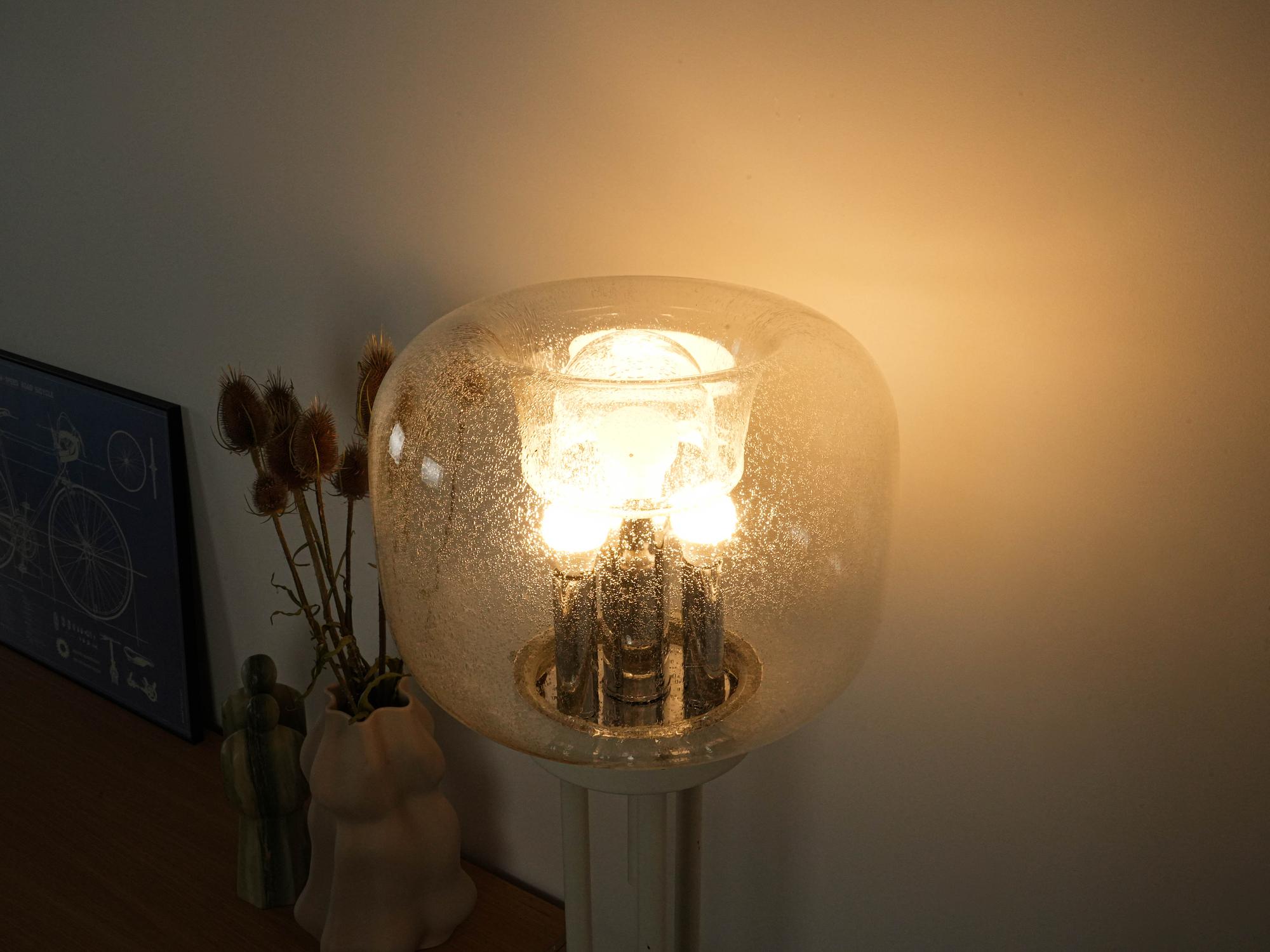 Stehlampe Metall Muranoglas 1970er Jahre 14