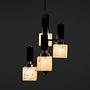 Hanging lamp glass metal 1970s 13