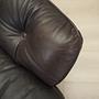 Poltrona con rotelle in pelle marrone anni '70 13