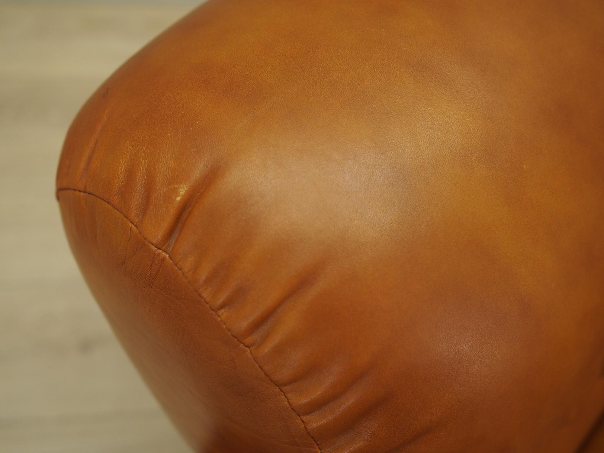 Sessel Leder Braun 1970er Jahre 10