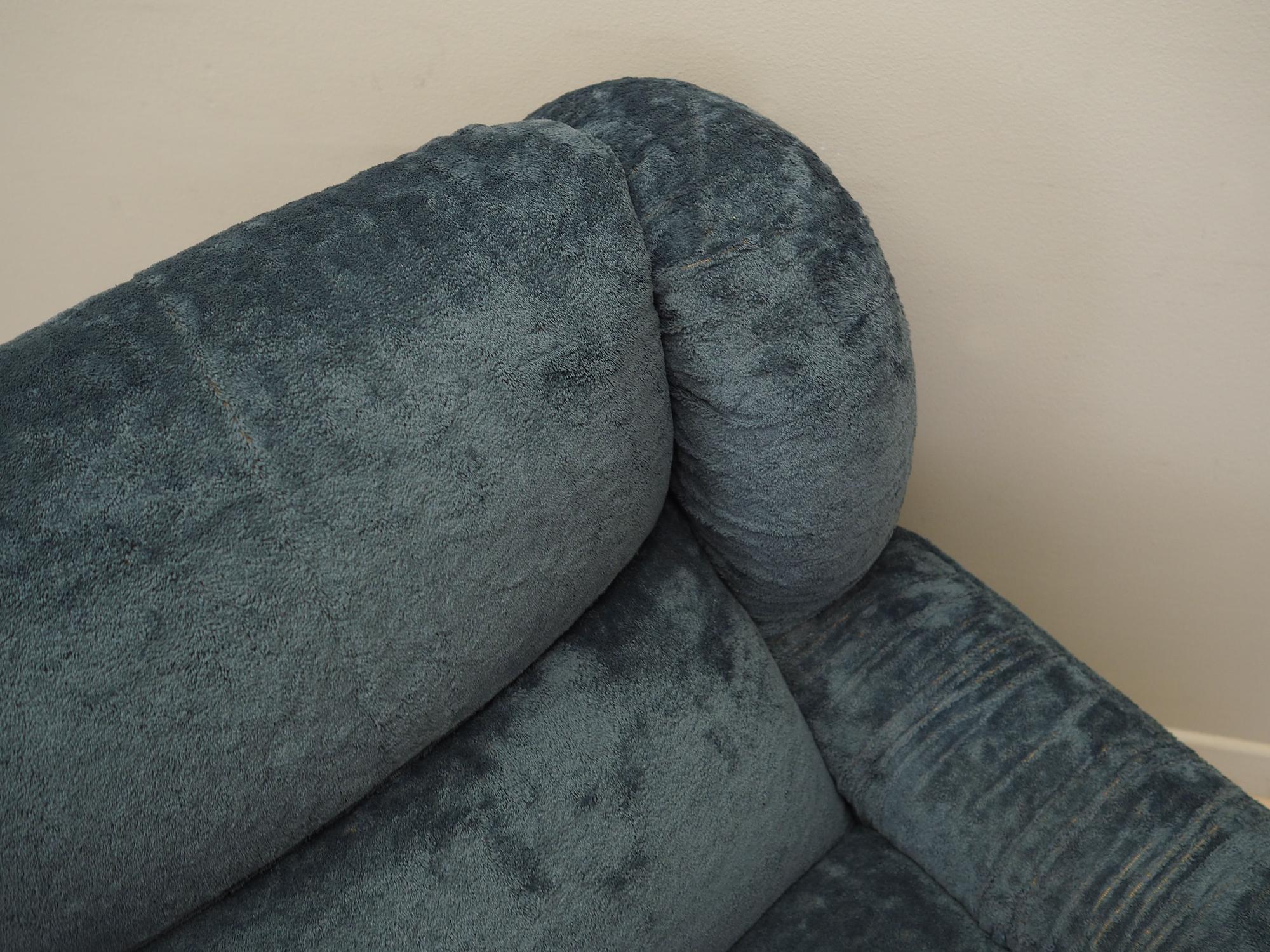 2-seater sofa velvet blue 1970s 12