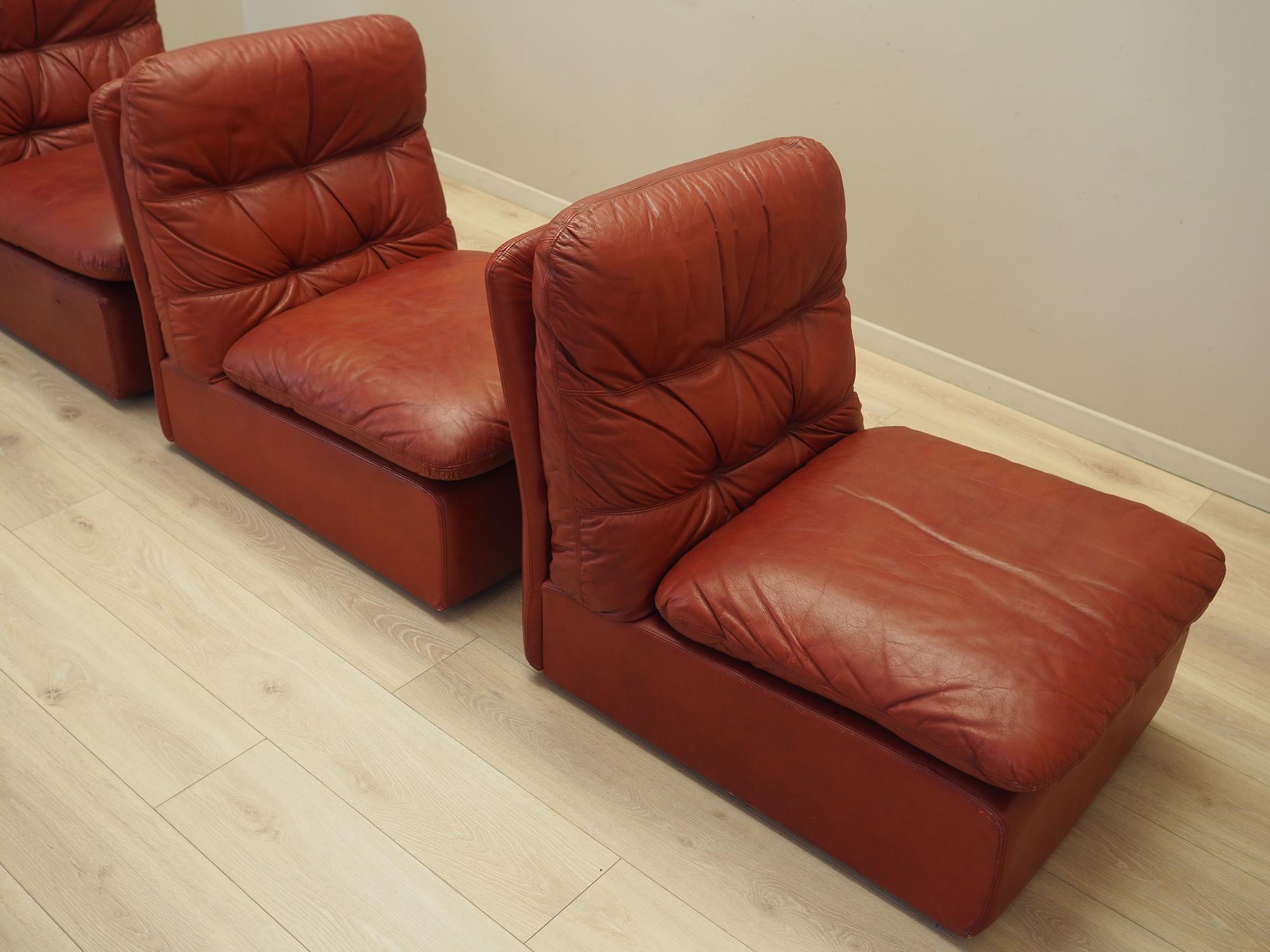 Modulares Sofa Leder Braun 1960er Jahre 14