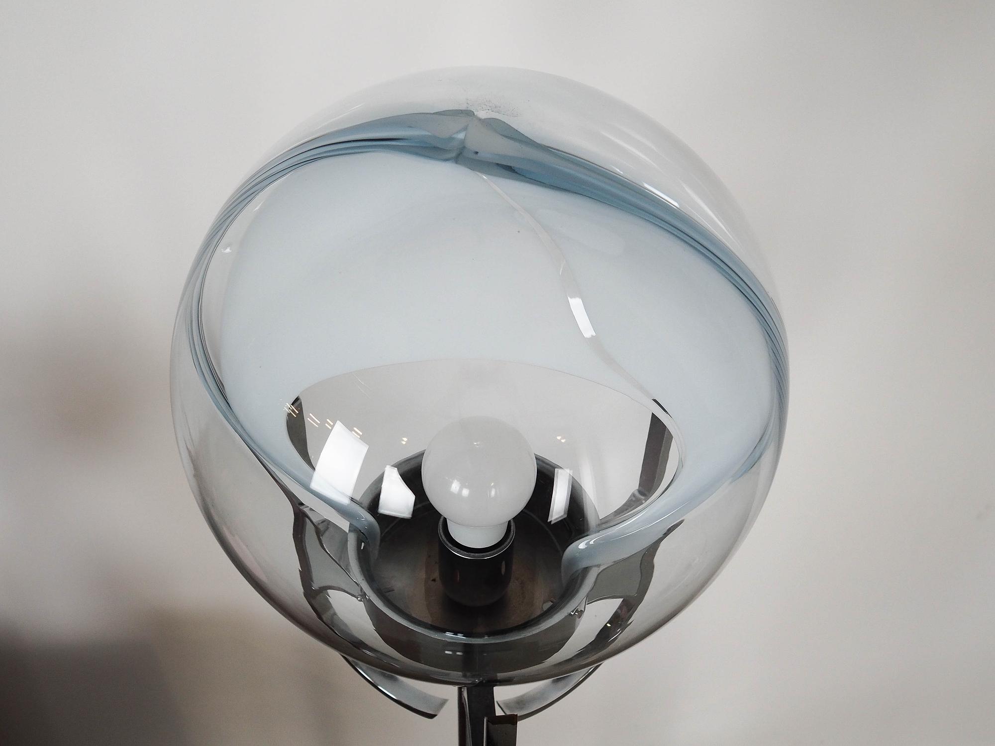 Stehlampe Murano-Glas Silber 1970er Jahre 10