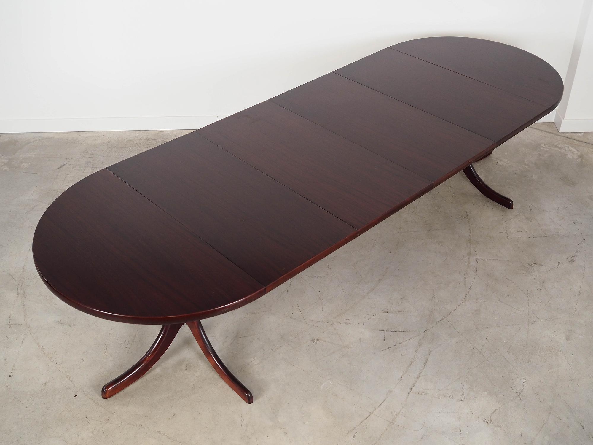Mahogany table Dark brown 1970s Ø115cm 14
