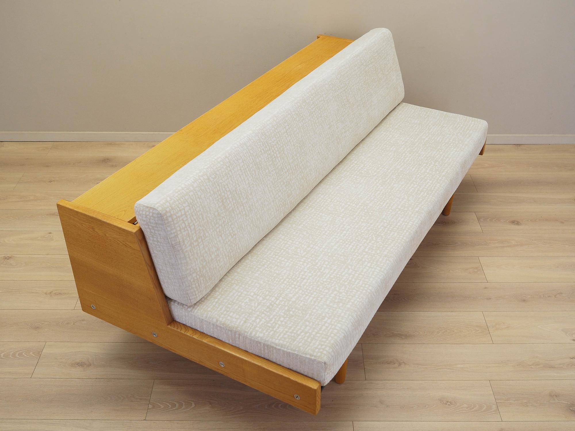 Eichensofa Weiß Braun 1960er Jahre 14