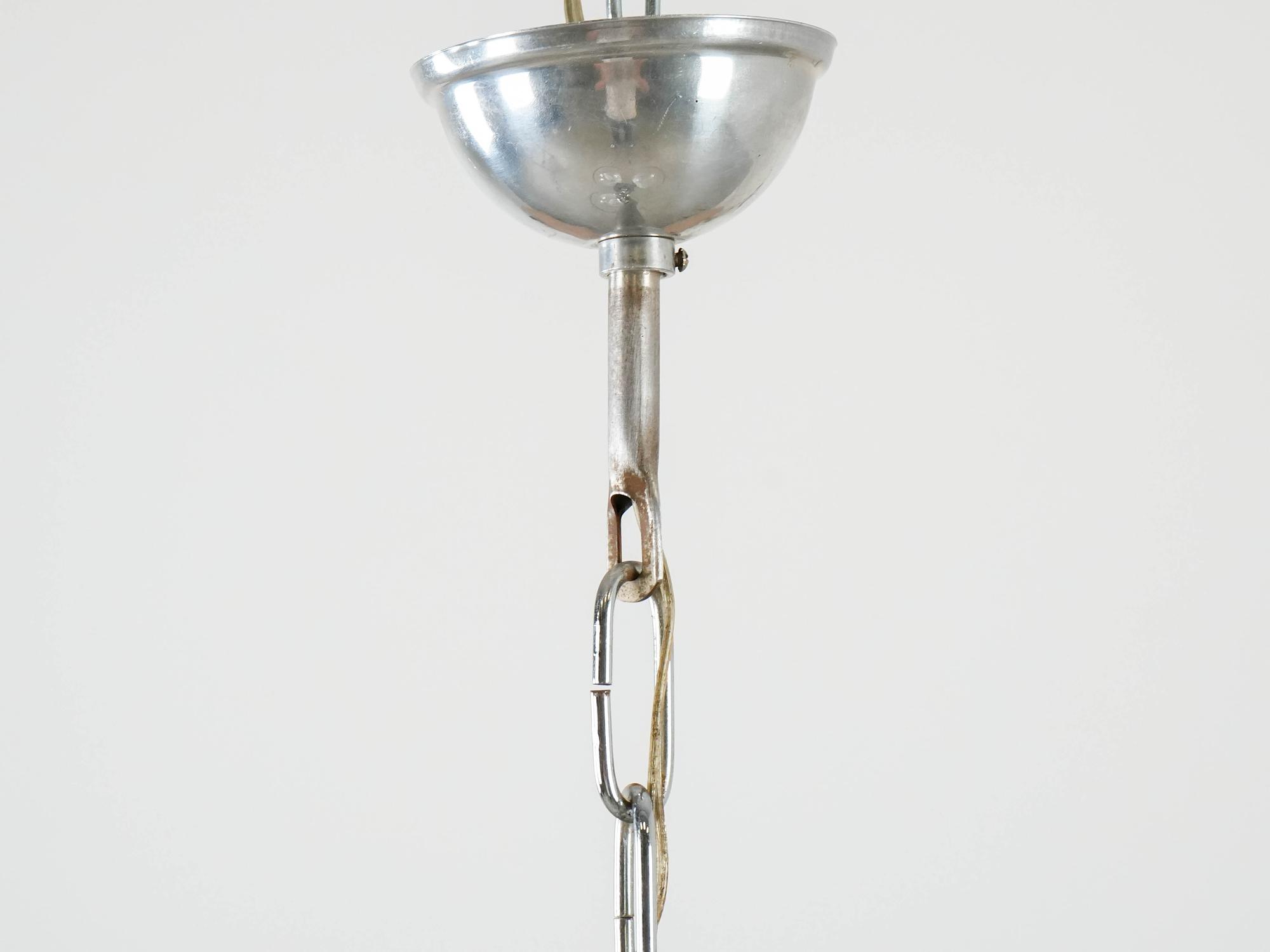 Space Age pendant lamp metal white 1970s 12