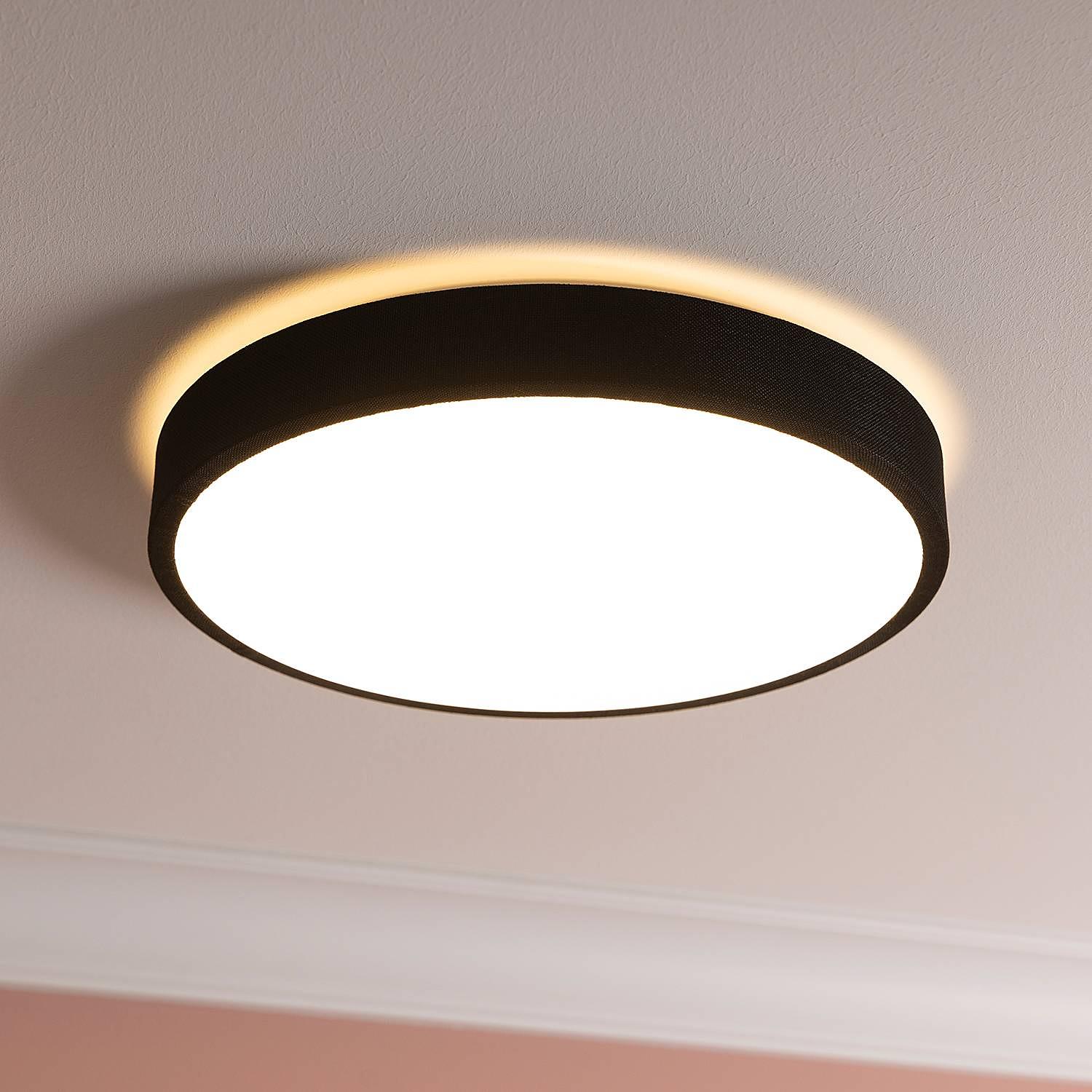 LED ceiling lights Filiz 1-bulb mixed fabric black 0