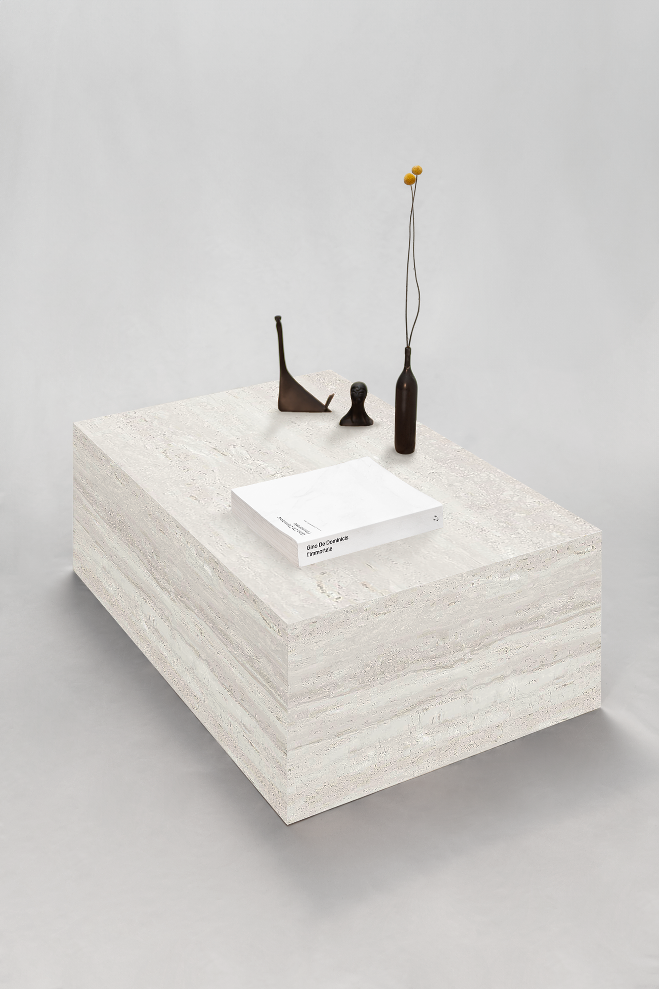 Couchtisch Niedrig Travertin Creme 1